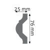 Listwa naścienna gładka LNG-16 Creativa 7,6 cm x 2,5 cm
