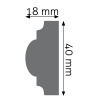 Listwa naścienna gładka LPC-02 Creativa 4 cm x 1,8 cm