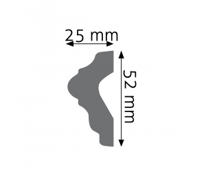Listwa naścienna gładka LNG-04 Creativa 5,2 cm x 2,5 cm