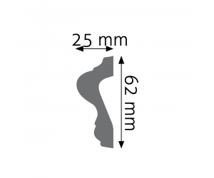 Listwa naścienna gładka LNG-15 Creativa 6,2 cm x 2,5 cm