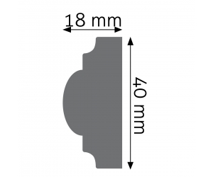 Listwa naścienna gładka LPC-02 Creativa 4 cm x 1,8 cm