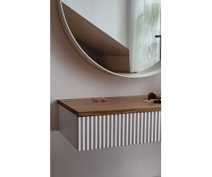 Toaletka Wisząca PAROS DĄB front ryflowany (podchwyt) szerokość 80cm