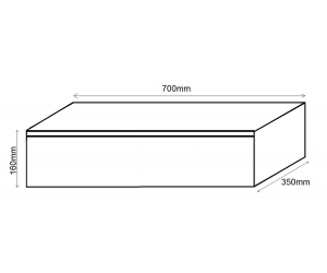 Komoda Toaletka Wisząca Aga Chromowane Uchwyty 70cm KOLOR SZARY