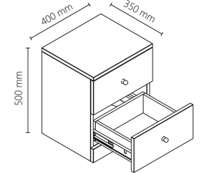 szafka nocna wymiar 50x40x35